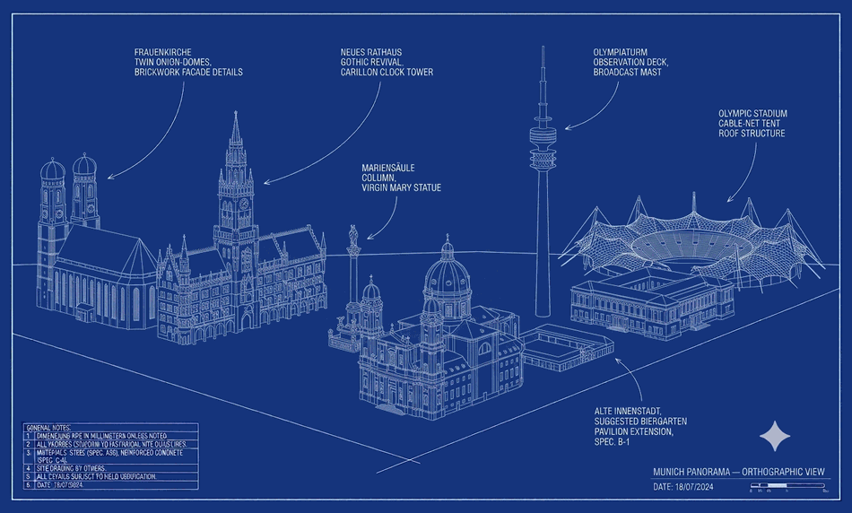 MUNICH skyline blueprint