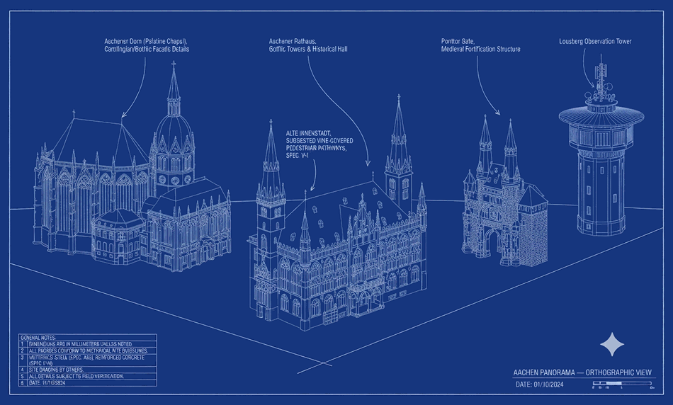AACHEN skyline blueprint